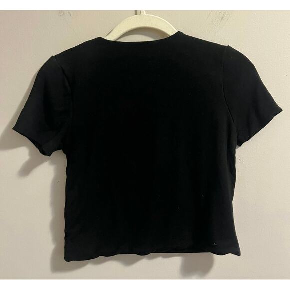 Re Ona Signature Short Sleeves T-Shirt in Black Women's M Slightly Cropped - Picture 3 of 7